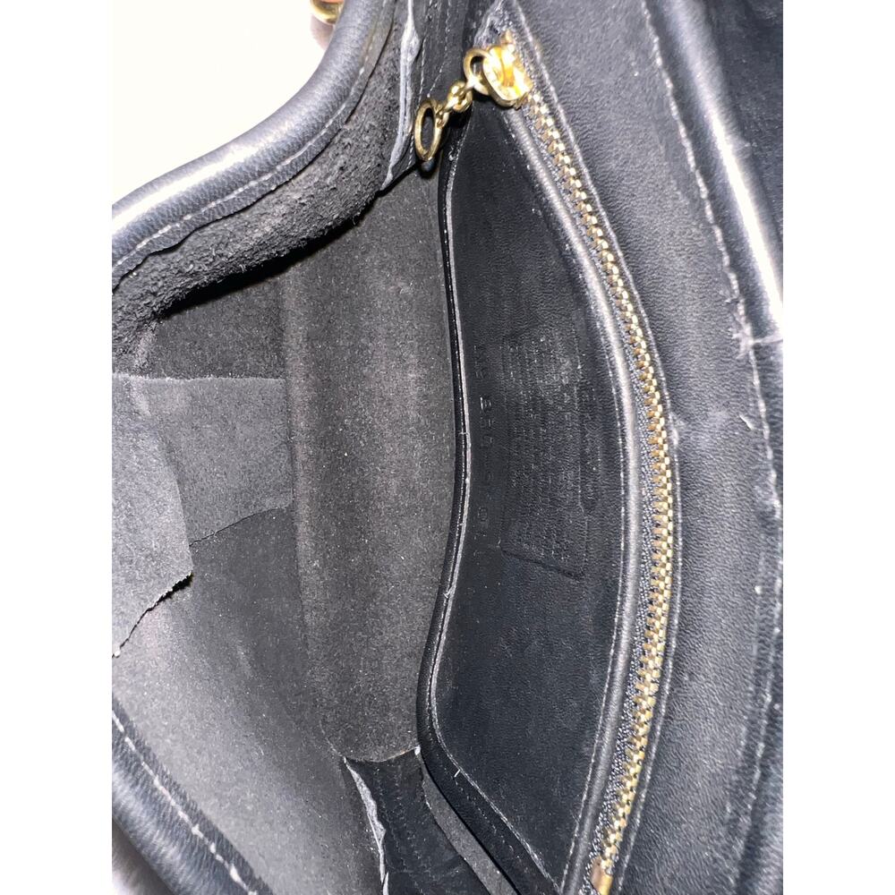 Coach 90s Vintage Equestrian Small Flap Bag 9801 Black - Picture 3 of 4